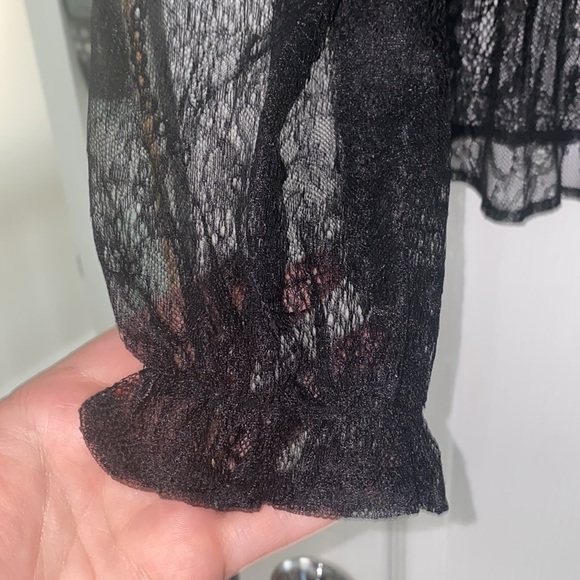 Banana Republic Black Lace See-Through Blouse - Picture 3 of 5